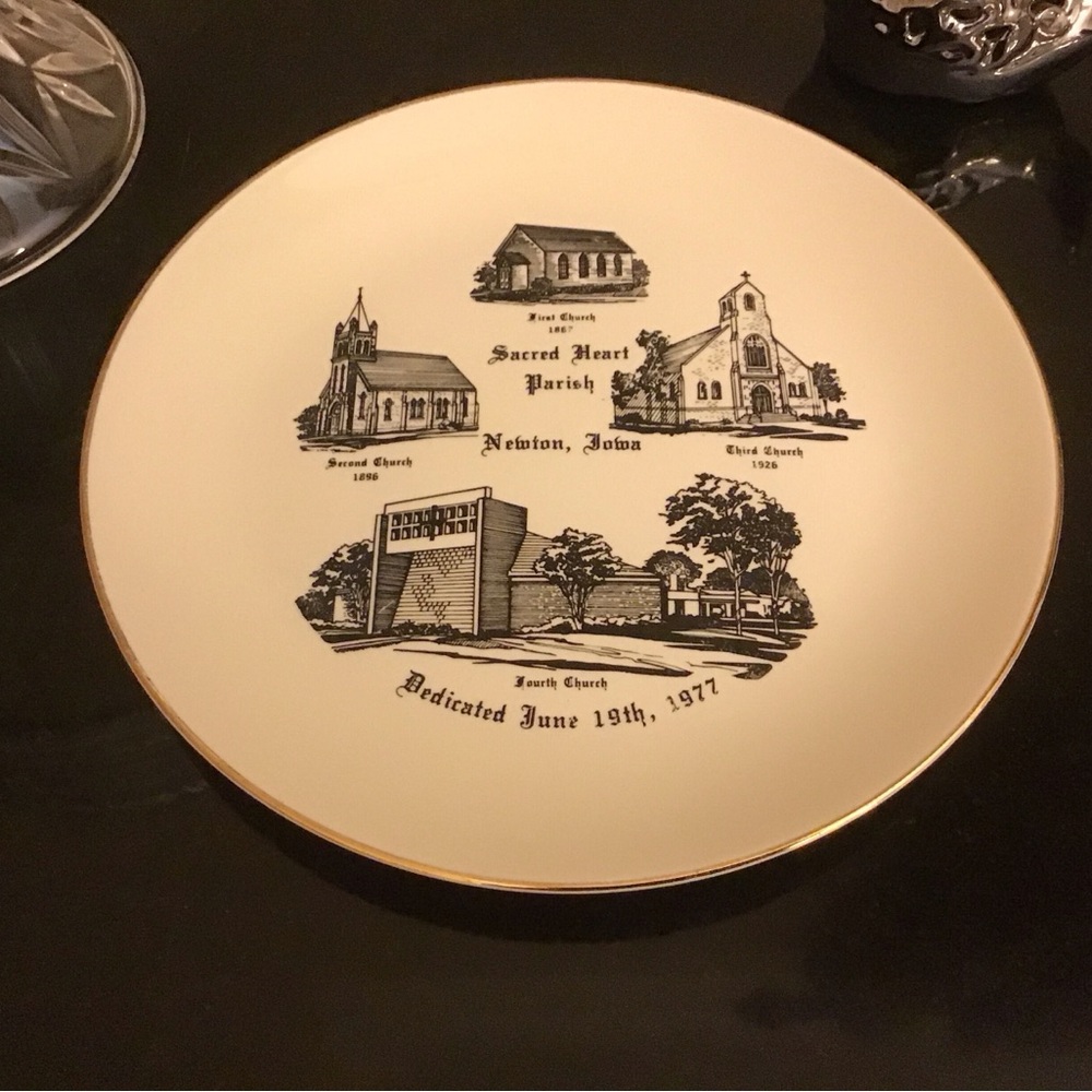 Vintage “History of the Newton Catholic Community” Commemorative 10” Plate